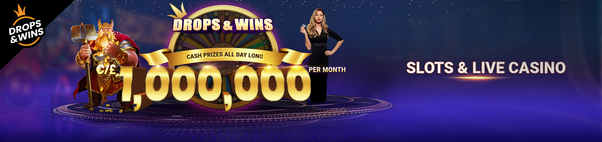 Drops and Wins for Slots and Live Casino                    