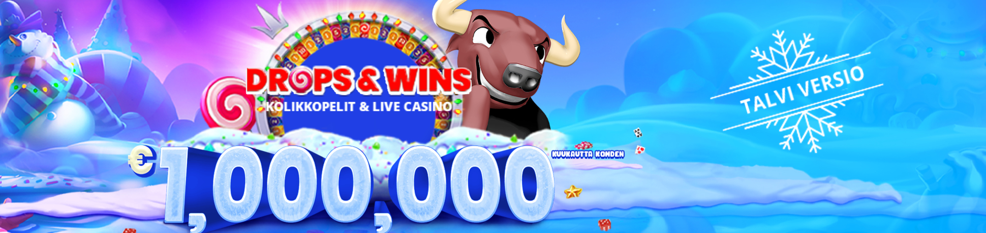 Drops & Wins Talviversioturnaus Kolikkopeleihin ja Live Casinolle                    