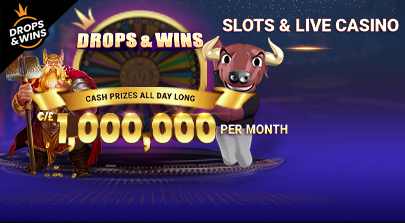 Drops and Wins for Slots and Live Casino